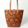 ADBG477TAN American Darling Luxury Genuine Leather Tote with Floral Hand-Tooled Accents