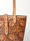 ADBG477TAN American Darling Luxury Genuine Leather Tote with Floral Hand-Tooled Accents