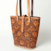 ADBG477TAN American Darling Luxury Genuine Leather Tote with Floral Hand-Tooled Accents