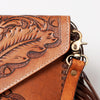 ADBG480 Authentic Hand-Tooled Genuine Leather Envelope Crossbody with Fringe Detail