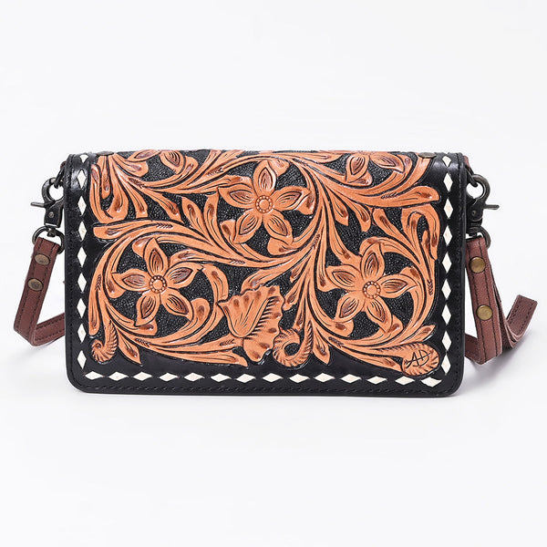 ADBG485 Handcrafted Western Leather Tooled Crossbody Convertible Bag