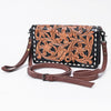 ADBG485 Handcrafted Western Leather Tooled Crossbody Convertible Bag
