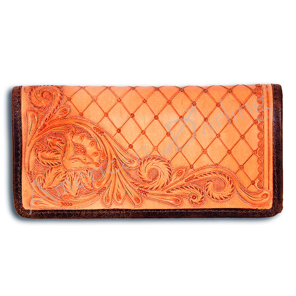 ADBG486 American Darling Hand Tooled Floral Leather Western Wallet Bag