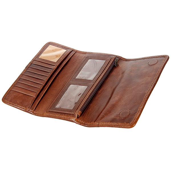 ADBG486 American Darling Hand Tooled Floral Leather Western Wallet Bag