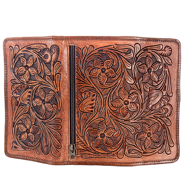 ADBG486 American Darling Hand Tooled Floral Leather Western Wallet Bag
