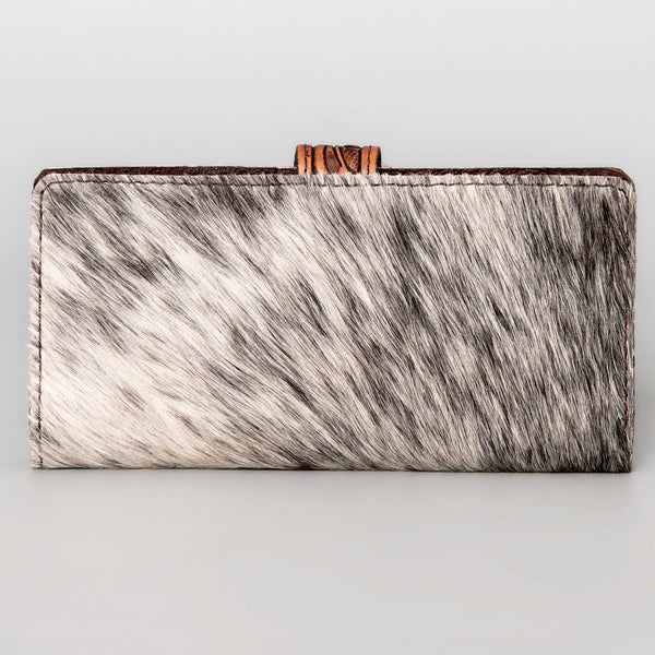 ADBG487 American Darling Hand Tooled Floral & Hair-On Cowhide Western Wallet Bag