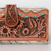 ADBG487 American Darling Hand Tooled Floral & Hair-On Cowhide Western Wallet Bag
