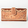 ADBG487 American Darling Hand Tooled Floral & Hair-On Cowhide Western Wallet Bag
