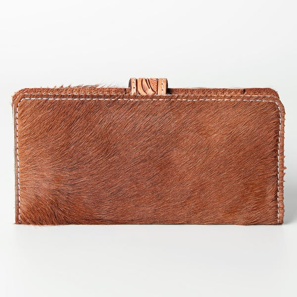 ADBG487 American Darling Hand Tooled Floral & Hair-On Cowhide Western Wallet Bag