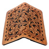 ADBG488 Artisan Genuine Leather Clutch with Tooled Floral Patterns and Braided Trim