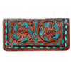 ADBG489 Premium Hand-Tooled Genuine Leather Clutch with Intricate Floral Artistry