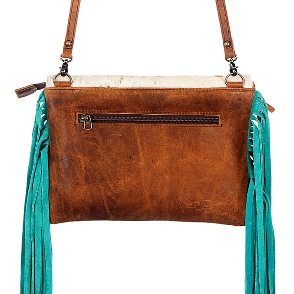 ADBG490 American Darling Handcrafted Fringed Hair-On Cowhide & Leather Western Envelop Bag