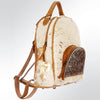 ADBGS156 Genuine Cowhide Leather Backpack with Hand-Tooled Floral Patch - Western Rodeo Style