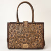 ADBGH104 Tooled Leather Western Tote Bag - Sunflower Floral Handbag with Shoulder Strap