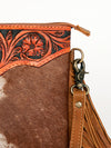 ADBG402 American Darling Hand Tooled Leather Hair-On Small Cross body Bag