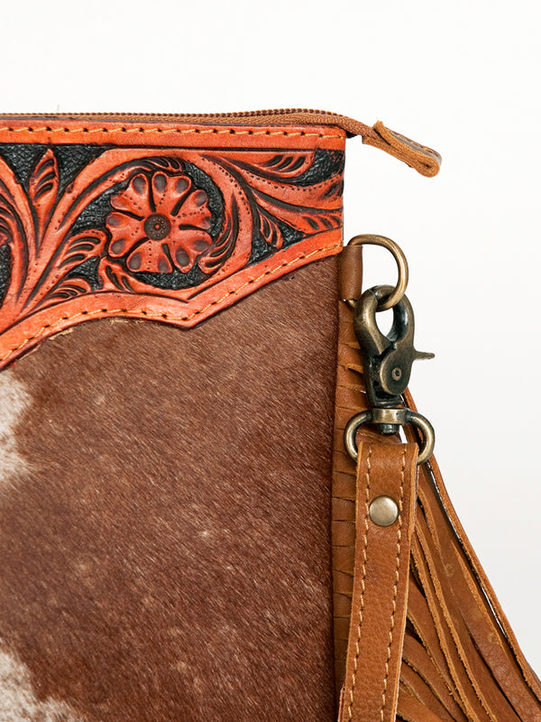 ADBG402 American Darling Hand Tooled Leather Hair-On Small Cross body Bag