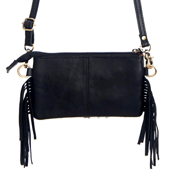 ADBG404 Cowhide Crossbody Bag with Tooled Leather Floral Yoke & Fringe