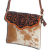 ADBG405 Luxury Hair on Hide Envelope Bag with Intricate Hand-Tooled Leather Details