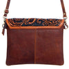 ADBG405 Luxury Hair on Hide Envelope Bag with Intricate Hand-Tooled Leather Details
