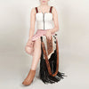 ADBGZ124 Cowhide Messenger Bag with Fringe and Tooled Leather Flap