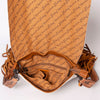 ADBGZ124 Cowhide Messenger Bag with Fringe and Tooled Leather Flap