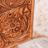 ADBGZ124 Cowhide Messenger Bag with Fringe and Tooled Leather Flap