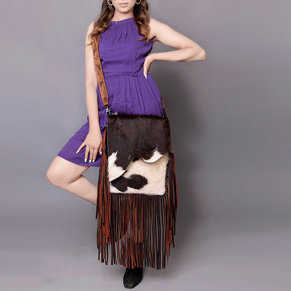 LC-ADBGZ147 Messenger Hair On Genuine Western Leather Women Bag