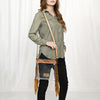 LC-ADBGZ148 Clear Fringe Stadium Clear Bag with Hand-Tooled Leather Trim - Western Game Day Bag
