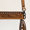 LC-ADBGZ148 Clear Fringe Stadium Clear Bag with Hand-Tooled Leather Trim - Western Game Day Bag