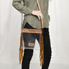 LC-ADBGZ148 Clear Fringe Stadium Clear Bag with Hand-Tooled Leather Trim - Western Game Day Bag