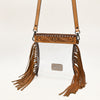 LC-ADBGZ148 Clear Fringe Stadium Clear Bag with Hand-Tooled Leather Trim - Western Game Day Bag