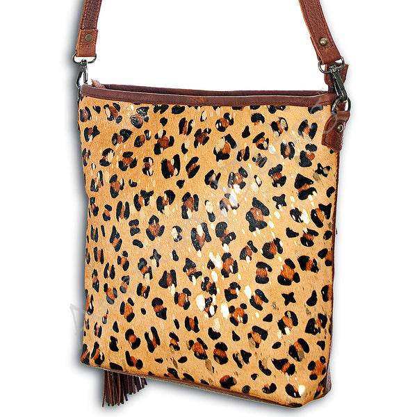ADBG102 American Darling Hair-On Cowhide Leather Crossbody Bag Handcrafted Western Style