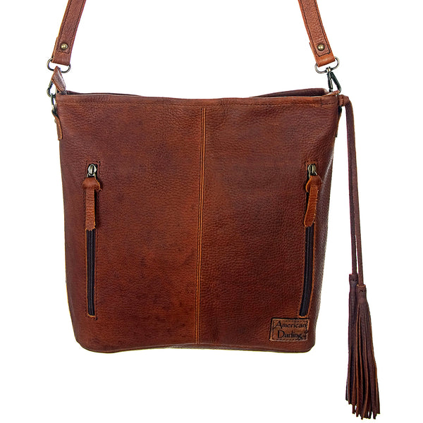 ADBG102 American Darling Hair-On Cowhide Leather Crossbody Bag Handcrafted Western Style