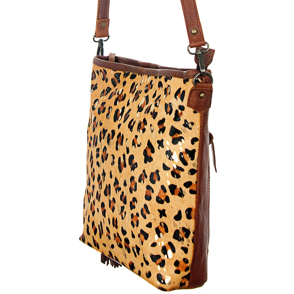 ADBG102 American Darling Hair-On Cowhide Leather Crossbody Bag Handcrafted Western Style