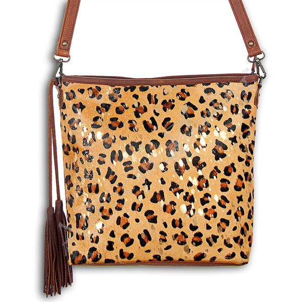 ADBG102 American Darling Hair-On Cowhide Leather Crossbody Bag Handcrafted Western Style