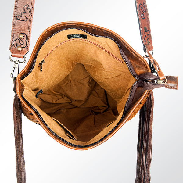 ADBG316 American Darling Hand Tooled Genuine Leather Large Cross body Bag
