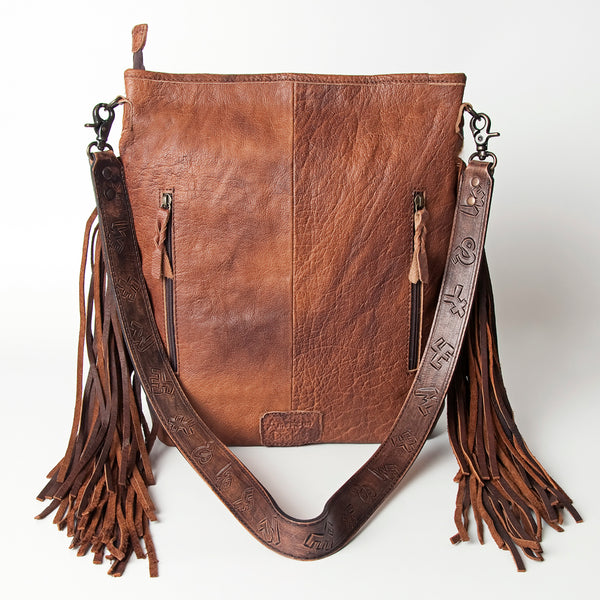 ADBG316 American Darling Hand Tooled Genuine Leather Large Cross body Bag