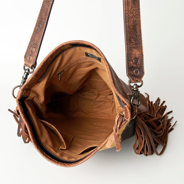 ADBG316 American Darling Hand Tooled Genuine Leather Large Cross body Bag
