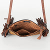 ADBG109 American Darling Hair-On Cowhide Leather Western Crossbody Bag with Fringes