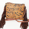 ADBG109 American Darling Hair-On Cowhide Leather Western Crossbody Bag with Fringes