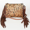 ADBG109 American Darling Hair-On Cowhide Leather Western Crossbody Bag with Fringes