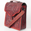 ADBG6002 American Darling Hand Tooled Floral Carved Western Leather Messenger Bag