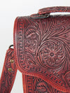 ADBG6002 American Darling Hand Tooled Floral Carved Western Leather Messenger Bag