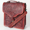 ADBG6002 American Darling Hand Tooled Floral Carved Western Leather Messenger Bag