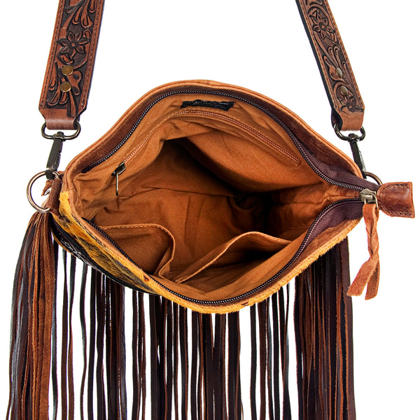 ADBGS192 Large Crossbody Genuine Western Leather Women Bag Pearl