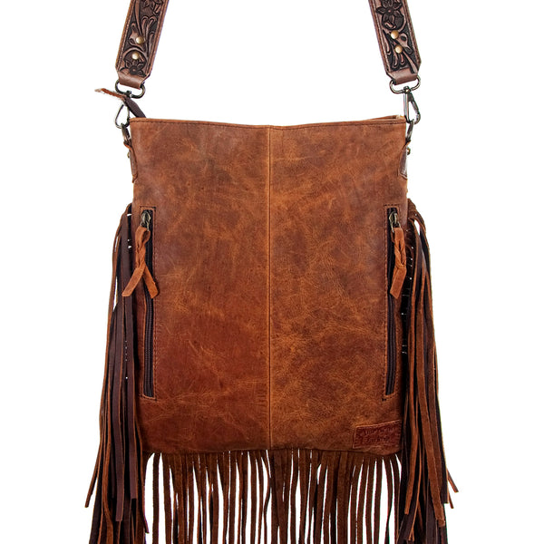 ADBGS192 Large Crossbody Genuine Western Leather Women Bag Pearl