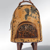 ADBGS156 Genuine Cowhide Leather Backpack with Hand-Tooled Floral Patch - Western Rodeo Style