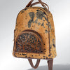 ADBGS156 Genuine Cowhide Leather Backpack with Hand-Tooled Floral Patch - Western Rodeo Style