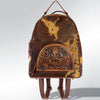 ADBGS156 Genuine Cowhide Leather Backpack with Hand-Tooled Floral Patch - Western Rodeo Style