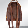 ADBGS156 Genuine Cowhide Leather Backpack with Hand-Tooled Floral Patch - Western Rodeo Style